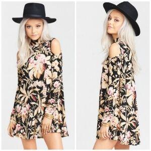 $148 Show Me Your Mumu Cold Shoulder Brady Tunic Botanical Beauty Dress